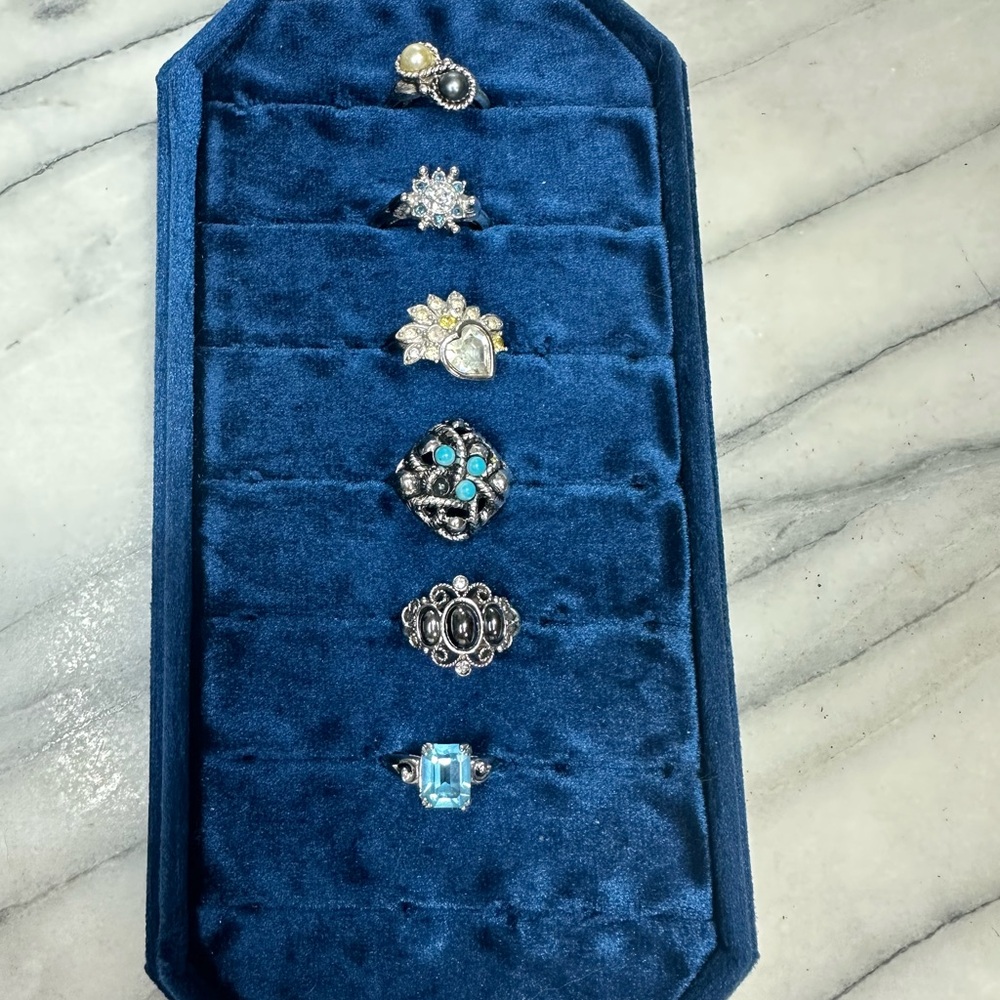 Vintage Avon Silver Tone Ring Lot of 6 - Picture 2 of 4